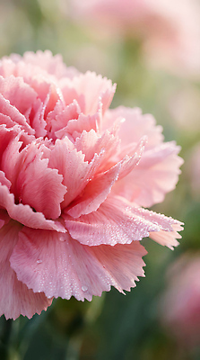 JPG 식물 편집이미지 꽃잎 꽃 분홍색 컬러 잎 자연 생명 날씨 햇빛 정원 성장 물방울 어버이날 스승의날 카네이션 뷰티풀 편집실사 AI포토 AI콘텐츠 기념일 태양 CG 생태계 파일형식