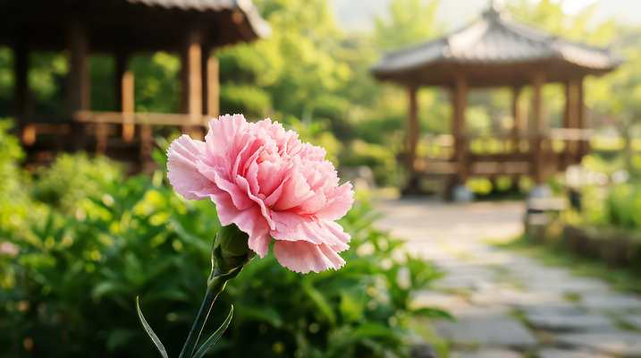 JPG 나무 식물 편집이미지 꽃 분홍색 잎 자연 풍경 잔디 여름 햇빛 정원 어버이날 스승의날 카네이션 조경 뷰티풀 편집실사 AI포토 AI콘텐츠 계절 기념일 컬러 태양 CG 생태계 파일형식