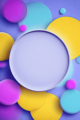 JPG 모양 편집이미지 디자인 컬러 백그라운드 그래픽 보라색 다양 원형 중앙 그림 조합 비어있는 이미지편집 AI컴퓨터그래픽 AI콘텐츠 도형 다수 파일형식