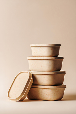 JPG 편집이미지 디자인 음식 포장 쟁반 갈색 환경 주방 재활용 용기 플라스틱 오브젝트 저장 에코 친환경 비닐 편집실사 AI컴퓨터그래픽 AI콘텐츠 그릇 컬러 재질 CG 파일형식