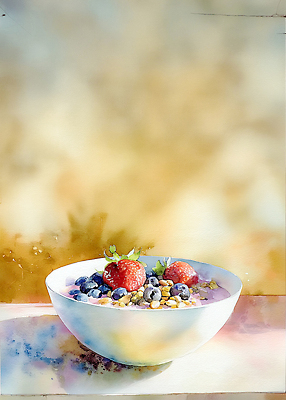 JPG 그릇 예술 컬러 과일 일러스트 재료 자연 딸기 아침 디저트 수채화 건강 요리 식사 맛 프레젠테이션 블루베리 정물화 그래놀라 국내일러스트 주간 식기 음식 컨셉 그림 생태계 파일형식