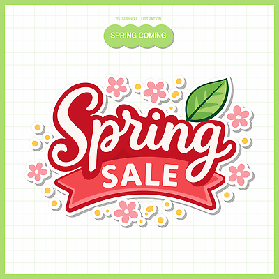 식물 계절 꽃 이벤트 쇼핑 봄 파일형식 벡터 세일 포스터 잎 디자인 마케팅 상점 프로모션 알림 컬러 봄꽃 고객 구매 상업 일러스트 국내일러스트 AI파일