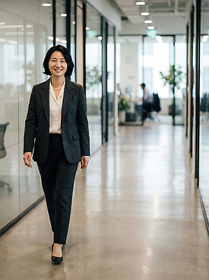 직업 옷 회사 비즈니스 모션 표정 사람 CG 출퇴근 파일형식 AI포토 사무실 여자 직원 복도 걷기 웃음 식물 전문직 출근 회의 직장 편집실사 편집이미지 JPG 직장인 정장 CEO 의료성형뷰티 AI콘텐츠 AI인물포토