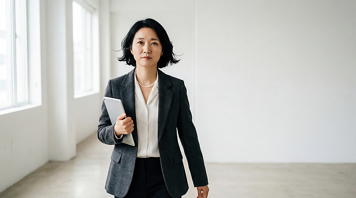 직업 옷 컨셉 회사 비즈니스 모션 사람 전자제품 스마트기기 작업 CG 파일형식 AI포토 여자 사무실 태블릿 정장 걷기 직장 공간 밝음 전문직 업무 집중 계획 회의 편집실사 편집이미지 JPG 직장인 CEO 의료성형뷰티 AI콘텐츠 AI인물포토