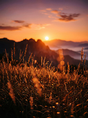 자연요소 컬러 노을 정상 야간 CG 생태계 파일형식 AI콘텐츠 태양 산 초원 저녁 풍경 자연 하늘 산정상 시간 멀리 주황색 편집실사 편집이미지 JPG 일출 AI포토