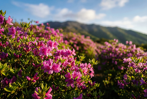 식물 계절 꽃 다수 휴식 사람 태양 CG 생태계 철쭉 파일형식 AI콘텐츠 진달래 언덕 산 자연 산책 햇빛 여러명 풍경 봄 야외 화초 편집실사 편집이미지 JPG 산철쭉 AI포토