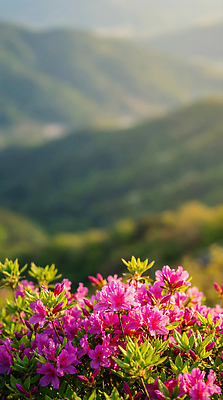 식물 계절 꽃 컬러 취미 태양 CG 생태계 철쭉 파일형식 AI콘텐츠 분홍색 산 자연 봄 백그라운드 풍경 햇빛 식물원 지역 원예 편집실사 편집이미지 JPG 산철쭉 AI포토