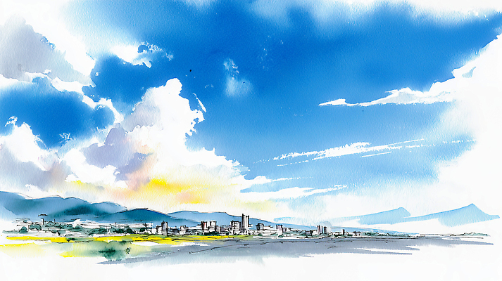 주간 자연요소 건축물 바다 날씨 태양 노을 생태계 파일형식 AI콘텐츠 하늘 도시 풍경 그림 아침 자연 수평선 컬러 일출 수채화 모래사장 바람 햇빛 산 거리 건물 여행 일러스트 국내일러스트 JPG 구름 AI일러스트