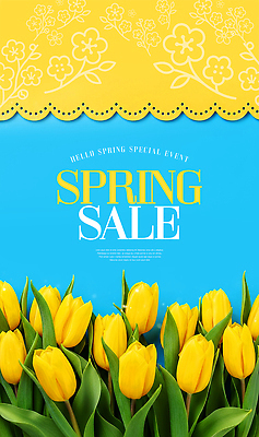 식물 편집이미지 계절 꽃 컬러 봄 파일형식 세일 튤립 노란색 장식 백그라운드 이벤트 파란색 봄꽃 마케팅 알림 그래픽 디자인 이미지편집 PSD