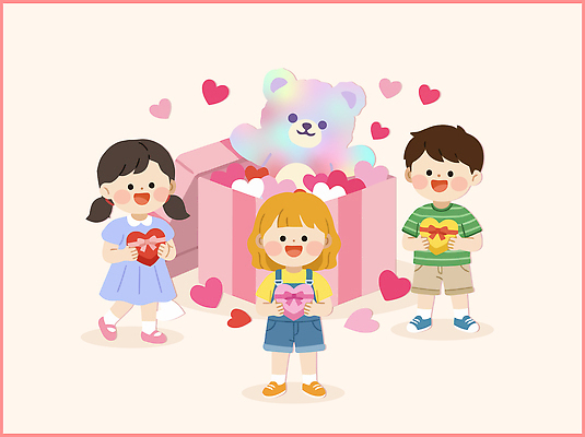 모양 어린이 컬러 나비 일러스트 선물 사랑 웃음 친구 세트 상자 장난감 파티 곰인형 기쁨 하트 어린이날 즐거움 파스텔 국내일러스트 AI파일 기념일 감정 인형 곤충 관계 학용품 표정 사람 이벤트 파일형식 벡터