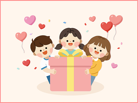 행복 어린이 일러스트 모션 함께함 선물 사랑 웃음 친구 소풍 파티 노을 축제 기쁨 모임 하트 축하 생일 어린이날 즐거움 풍선 색종이 국내일러스트 AI파일 자연요소 모양 기념일 감정 종이 컨셉 관계 표정 사람 이벤트 야외활동 파일형식 벡터