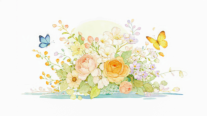 JPG 식물 꽃 예술 컬러 꽃다발 나비 일러스트 자연 생명 풍경 여름 정원 봄 그림 화사함 조화 만개 뷰티풀 취향 국내일러스트 AI일러스트 AI콘텐츠 계절 곤충 컨셉 생태계 파일형식