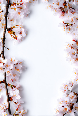 JPG 편집 편집이미지 계절 꽃잎 꽃 분홍색 배경화면 봄꽃 자연 프레임 장식 봄 벚꽃 흰배경 가지치기 꽃가지 편집실사 AI포토 AI콘텐츠 식물 컬러 백그라운드 흰색 나뭇가지 CG 생태계 원예 파일형식
