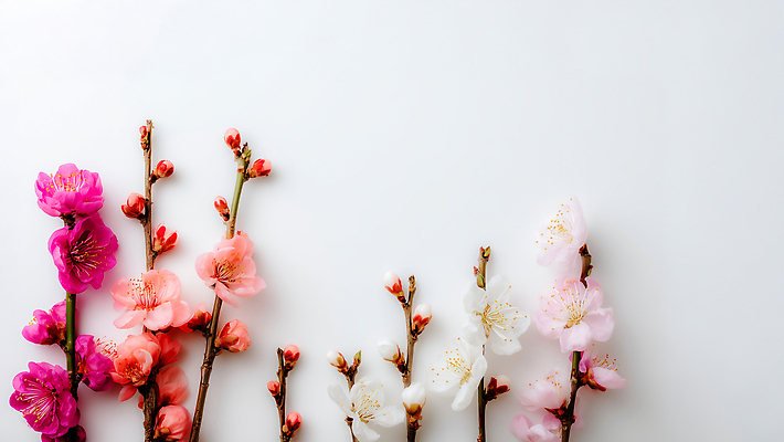 JPG 식물 편집이미지 꽃잎 꽃 화초 분홍색 백그라운드 봄꽃 자연 생명 장식 봄 흰색 꽃가지 만개 뷰티풀 생동감 편집실사 AI포토 AI콘텐츠 계절 컬러 나뭇가지 CG 생태계 파일형식