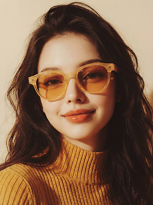 JPG 모델 편집이미지 여자 패션 얼굴 포즈 백그라운드 조명 선글라스 카메라 촬영 주황색 매력적 스웨터 의료성형뷰티 스타일 편집실사 AI인물포토 AI콘텐츠 안경 컬러 컨셉 상의 사람 신체부위 전자제품 CG 파일형식 AI포토