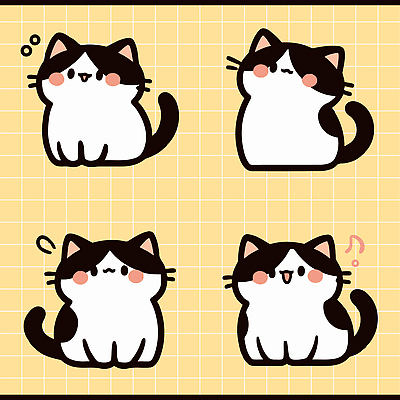 동물 캐릭터 디자인 감정 일러스트 발 상상 흑백 표정 귀여움 고양이 그림 작품 귀 특징 국내일러스트 AI파일 컨셉 포유류 촬영기법 미술 신체부위 반려동물 파일형식 벡터