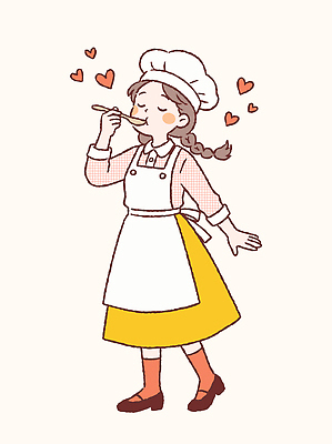 행복 음식 일러스트 재료 주방용품 디저트 표정 사랑 요리 주방 숟가락 요리사 앞치마 하트 신선 즐거움 갈비 국내일러스트 AI파일 모양 직업 감정 생활용품 수저 육류 파일형식 벡터