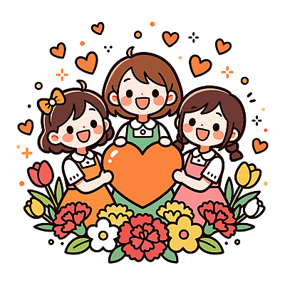 손 디자인 꽃 어린이 컬러 백그라운드 일러스트 표정 사랑 웃음 소녀 친구 귀여움 하트 스승의날 즐거움 그림 가정의달 조화 국내일러스트 AI파일 모양 식물 여자 기념일 감정 컨셉 관계 사람 신체부위 5월 파일형식 벡터