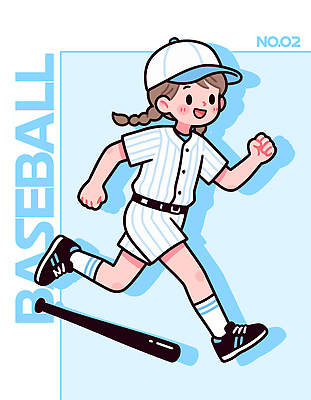 어린이 스포츠 유니폼 일러스트 모션 협력 소녀 경기 친구 운동복 달리기 운동 운동장 야구 야구방망이 게임 흰색 시간 즐거움 속도 국내일러스트 AI파일 옷 여자 감정 컬러 스포츠시설 관계 놀이 건강 사람 구기 공간 야구용품 파일형식 벡터