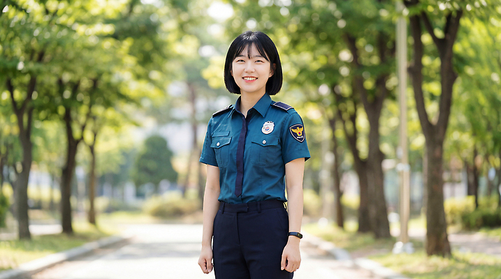 JPG 나무 편집이미지 공원 길 모션 웃음 안전 사람 일상 여름 봄 경찰 순찰 정복 의료성형뷰티 편집실사 AI인물포토 AI콘텐츠 식물 직업 계절 공공시설 표정 라이프 CG 파일형식 AI포토