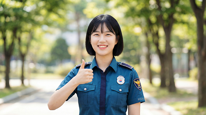 JPG 나무 편집이미지 직업 공원 얼굴 거리 한국 밝음 웃음 안전 청춘 엄지손가락 경찰 긍정 시민 의료성형뷰티 편집실사 AI인물포토 AI콘텐츠 식물 공공시설 아시아 컨셉 손가락 표정 신체부위 CG 국민 파일형식 AI포토