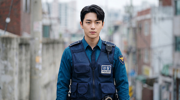 JPG 편집이미지 옷 남자 모션 거리 아파트 주택 한국 사람 파란색 경찰 도심 보안 경찰복 공공장소 순찰 의료성형뷰티 편집실사 AI인물포토 AI콘텐츠 직업 아시아 컬러 유니폼 안전 건물 장소 도시 CG 파일형식 AI포토