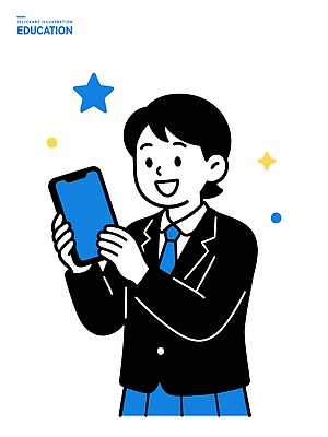 캐릭터 학생 손 디자인 교육 남자 행복 교복 별 백그라운드 일러스트 기술 웃음 정장 장식 스마트폰 기쁨 표현 작업 소통 국내일러스트 AI파일 자연요소 옷 감정 컨셉 표정 사람 신체부위 핸드폰 스마트기기 파일형식 벡터