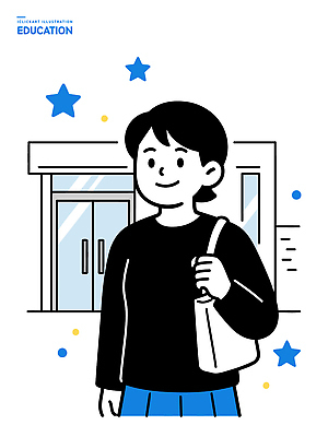 학생 교복 별 백그라운드 가방 일러스트 창문 모션 거리 미소 사람 건물 일상 장식 문 도시 오브젝트 외출 그림 방문 국내일러스트 AI파일 자연요소 건축물 잡화 옷 표정 라이프 파일형식 벡터