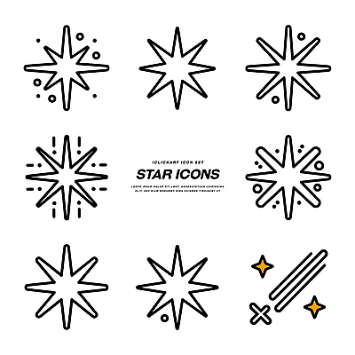 모양 디자인 별 선 일러스트 도안 그래픽 표현 작업 모음 단순화된 스타일링 스타일 국내일러스트 AI파일 자연요소 파일형식 벡터