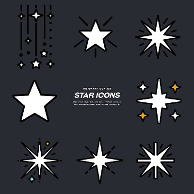 모양 디자인 별 백그라운드 일러스트 그래픽 장식 세트 검은색 흰색 크기 심볼 이미지 스타일 국내일러스트 AI파일 자연요소 컬러 파일형식 벡터