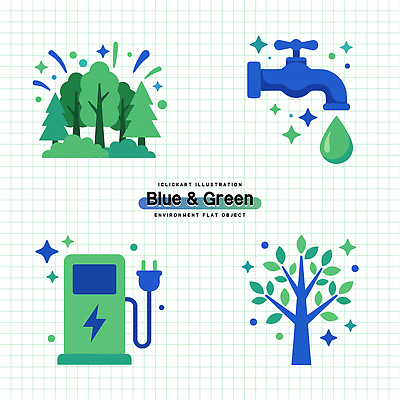 나무 상징 일러스트 자연 관리 초록색 물 자연보호 환경 발전소 에너지 보호 전기에너지 계획 수도꼭지 생태계 에너지절약 자원 수자원 국내일러스트 AI파일 자연요소 식물 컬러 컨셉 절약 파일형식 벡터