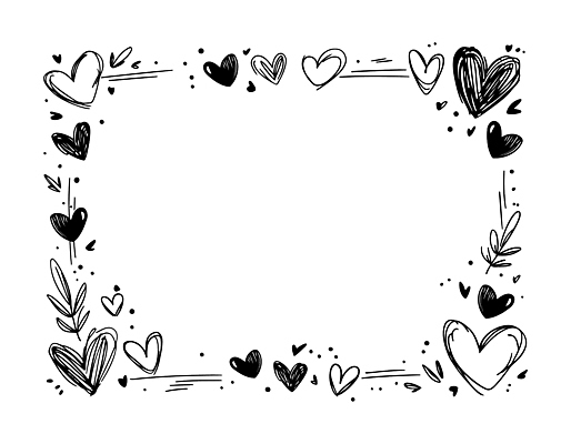 모양 감정 무늬 촬영기법 파일형식 벡터 하트 프레임 디자인 장식 흑백 그래픽 창의성 꾸미기 사랑 표현 선 패턴 심플 팬시 개성 일러스트 국내일러스트 AI파일