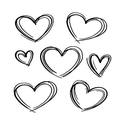 모양 감정 컬러 무늬 모션 파일형식 벡터 하트 디자인 선 그리기 크기 배열 검은색 흰색 손그림 사랑 예술 그래픽 표현 대칭 패턴 심볼 이미지 일러스트 국내일러스트 AI파일