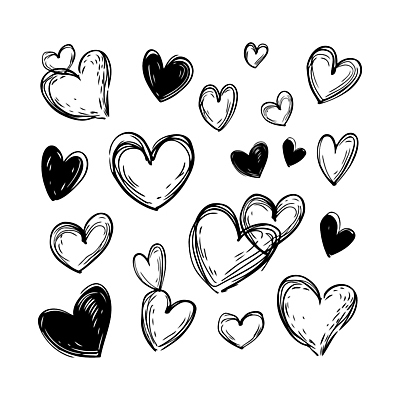 모양 감정 컬러 무늬 문화예술 파일형식 벡터 하트 그림 사랑 크기 검은색 흰색 디자인 손그림 심플 패턴 표현 장식 그래픽 스타일 미술 일러스트 국내일러스트 AI파일