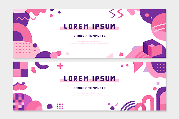 도형 템플릿 디자인 배너 배너템플릿 가로배너 예술 컬러 그래픽 환경 디지털 보라색 작업 창의성 배너세트 AI파일 가로 세트 파일형식 벡터