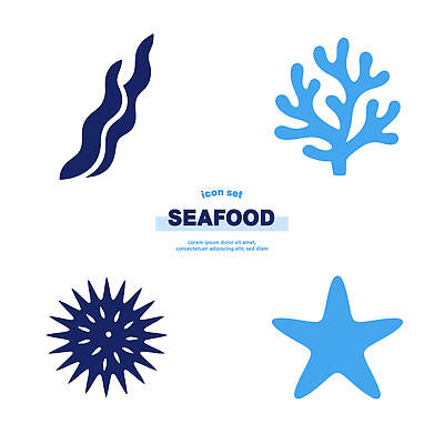 컬러 자포동물 파일형식 벡터 보험 세트 디자인 바다 생물 그래픽 모양 파란색 검은색 보장 산호 AI파일 일러스트 국내일러스트