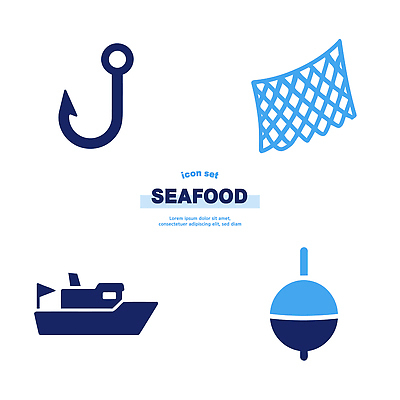 문자 산업 수상교통 파일형식 벡터 보험 후크 그물 부표 그래픽 디자인 바다 어업 선박 안전 기호 도형 AI파일 일러스트 국내일러스트