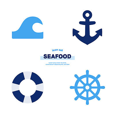 자연요소 바다 배_교통 안전장비 핸들 튜브 파일형식 벡터 보험 그래픽 항해 파도 닻 구명부환 키_배핸들 디자인 세트 심플 컬러 물 AI파일 일러스트 국내일러스트