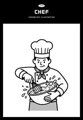 자연요소 직업 모션 사람 신체부위 파일형식 벡터 요리사 주방 요리 재료 물 준비 손 도구 관찰 남자 캐릭터 스타일 일러스트 국내일러스트 AI파일