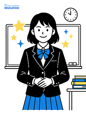 직업 옷 교육 학교 말하기 사람 파일형식 벡터 학생 교실 교사 질문 칠판 책 시계 수업 청소년 학습 교재 대화 발표 일러스트 국내일러스트 AI파일 교복