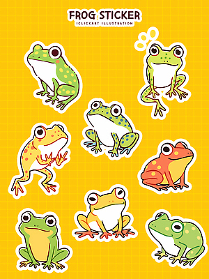 감정 컬러 양서류 사람 파일형식 벡터 개구리 스티커 노란색 장식 캐릭터 예술 디자인 동물 그림 취미 어린이 모션 수집 표시 그래픽 즐거움 일러스트 국내일러스트 AI파일
