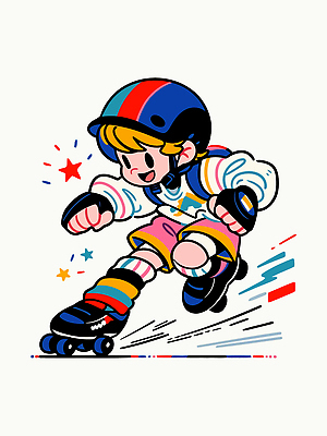 감정 스포츠용품 건강 사람 취미 파일형식 벡터 롤러블레이드 어린이 스케이트 놀이 운동 즐거움 모션 컬러 옷 스포츠 그림 디자인 캐릭터 브레이드 장면 야외 일러스트 국내일러스트 AI파일
