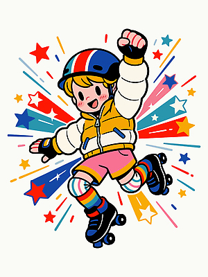 자연요소 감정 스포츠용품 관계 모션 사람 취미 보드_스포츠 보호장비 파일형식 벡터 스케이트 어린이 헬멧 옷 즐거움 컬러 백그라운드 별 아기 스포츠 순간 표현 스케이트보드 놀기 친구 일러스트 국내일러스트 AI파일 롤러블레이드