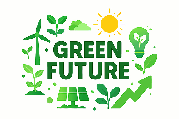 자연요소 문자 컬러 컨셉 그린에너지 파일형식 벡터 초록색 미래 그래픽 디자인 태양 식물 풍력에너지 태양에너지 패널 화살표 에너지 환경 발전 날씨 변화 아이디어 기술 혁명 성장 일러스트 국내일러스트 AI파일 타이포그라피