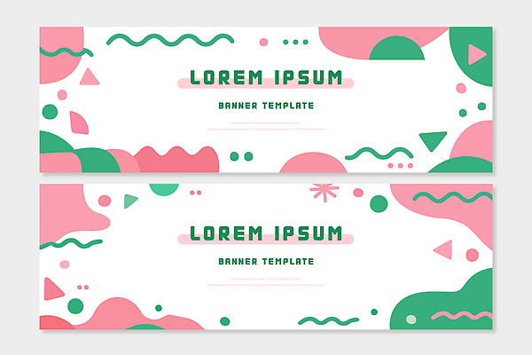 템플릿 디자인 배너 배너템플릿 가로배너 분홍색 컬러 백그라운드 패턴 형상 그래픽 초록색 세트 홈페이지 알림 모던 기하학 마케팅 소셜미디어 창의성 AI파일 무늬 가로 파일형식 벡터