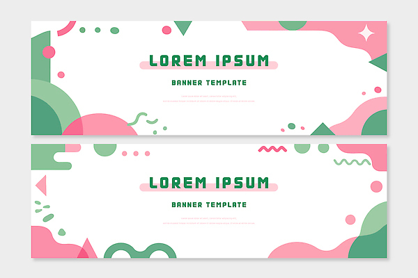 모양 템플릿 디자인 배너 배너템플릿 가로배너 분홍색 컬러 그래픽 초록색 세트 디지털 모던 창의력 스타일 AI파일 가로 파일형식 벡터