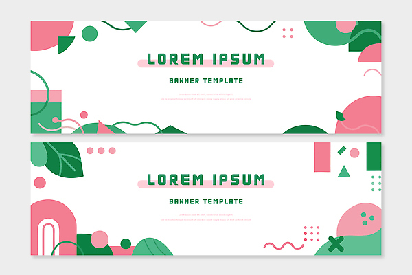 도형 템플릿 디자인 배너 배너템플릿 가로배너 분홍색 컬러 백그라운드 그래픽 초록색 컴퓨터 세트 디지털 자료 표현 모던 예시 AI파일 가로 전자제품 파일형식 벡터