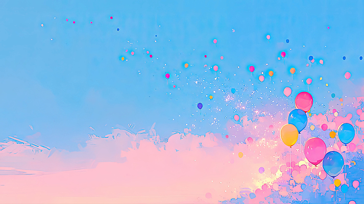 자연요소 기념일 감정 컬러 컨셉 사람 생태계 파일형식 AI콘텐츠 풍선 하늘 자유 백그라운드 파란색 분홍색 물방울 이벤트 축제 장식 어린이 생일 기쁨 즐거움 자연 일러스트 국내일러스트 JPG 구름 AI일러스트