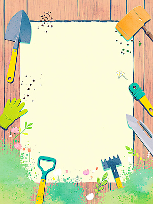 식물 잡화 꽃 산업 취미 파일형식 AI콘텐츠 정원 도구 삽 갈퀴 장갑 흙 꽃잎 나무 바닥 원예 정리 작업 농업 가꾸기 예술 도안 컬러 백그라운드 일러스트 국내일러스트 JPG AI일러스트