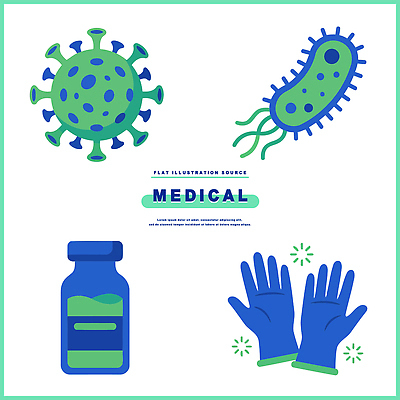 잡화 의학 약 병_담는 파일형식 벡터 바이러스 박테리아 약병 장갑 건강 질병 예방 치료 병원 실험 AI파일 일러스트 국내일러스트